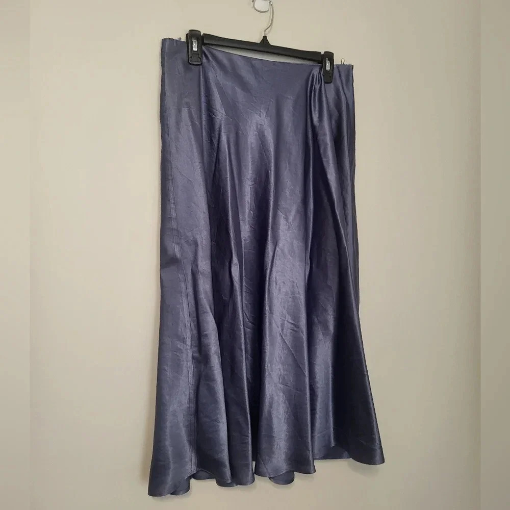 MAX MARA Leisure Coimbra Draped High Waisted Satin Midi Skirt(L)12 - Picture 7 of 11